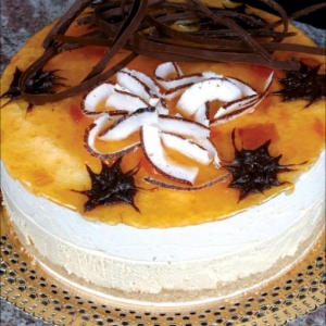 Torta Mousse de Damasco com Coco
