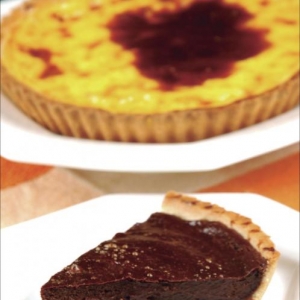 Torta Flan de Baunilha e Chocolate