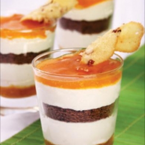 Verrine de Creme de Baunilha e Pêssego