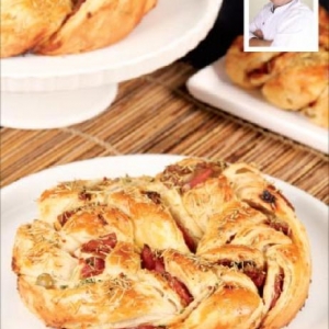 Rosca de Ciabatta Semifolhada com Calabresa