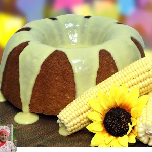 BOLO DE MILHO COM COBERTURA DE BRIGADEIRO DE MILHO